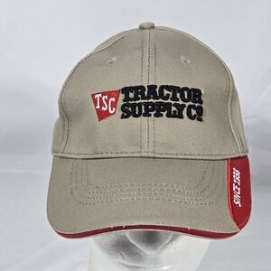 Tractor Supply Co Hat Cap TSC Adjustable Strapback  Thick Brim Brown Since 1938